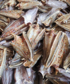 Khô cá lóc miếng tẩm gia vị đỏ cam bắt mắt