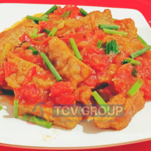 chả cá chiên sốt cà chua, ngon và đẹp mắt