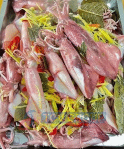 Mực ống câu hấp gừng sả