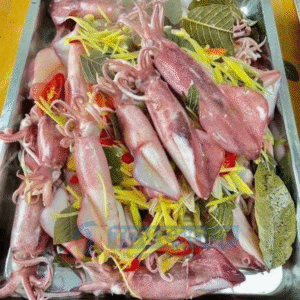 Mực ống câu hấp gừng sả