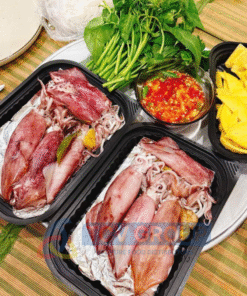 Set mực ống câu ăn kèm xoài