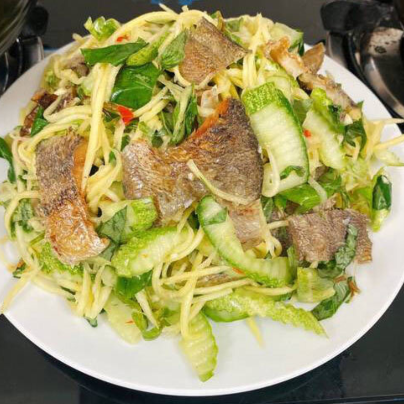 khô cá chim làm gỏi xoài